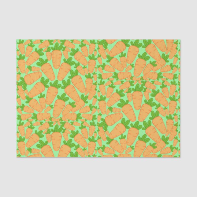 Orangefarbene und grüne Karotten Seidenpapier (Vorderseite)