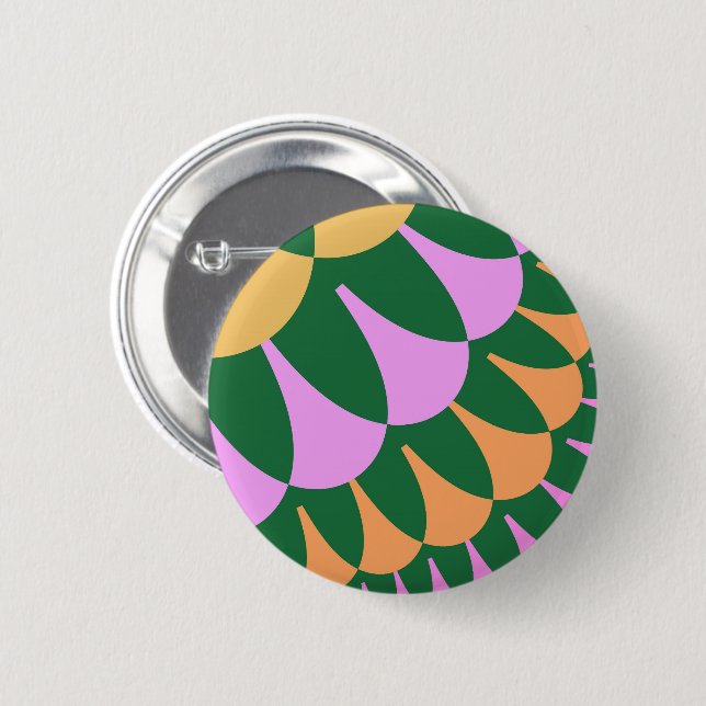 Orangefarbene und grüne Schuppen Button (Vorne & Hinten)