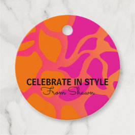 Orangefarbene und heiß rosa Gradient feiern im Sti Geschenkanhänger