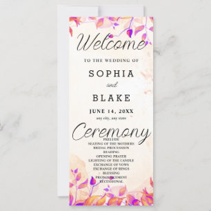 Orangefarbene und Lila Blätter Orange Wedding Prog