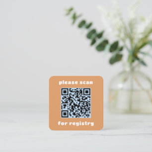Orangefarbene und lustige Registrierung einfügen Quadratische Visitenkarte