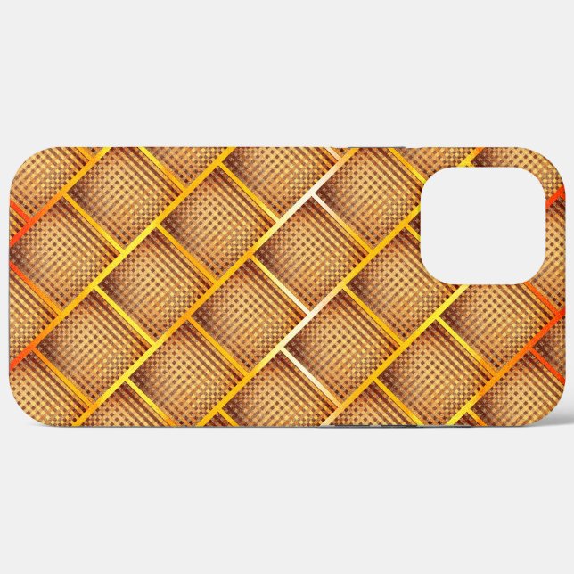 Orangefarbene und ockerfarbene Plätze mit abstrakt Case-Mate iPhone Hülle (Rückseite (Horizontal))