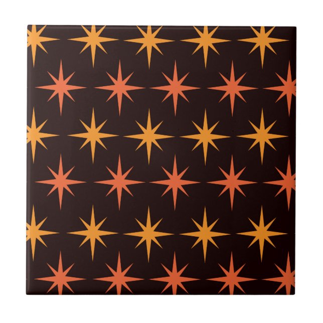 Orangefarbene und orangefarbene Sternexplosion Mit Fliese (Vorderseite)