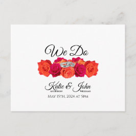 Orangefarbene und rosa Blüten und Brillanz- UAWG- Einladungspostkarte
