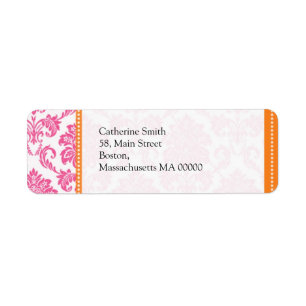 Orangefarbene und rosa Damaskus-Hochzeitsplatten
