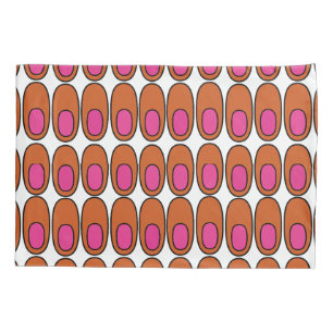 Orangefarbene und rosa Ovale Kissenbezug