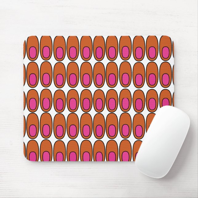 Orangefarbene und rosa Ovale Mousepad (Mit Mouse)