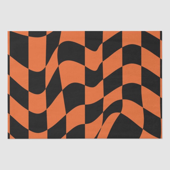 Orangefarbene und schwarz verschleierte Karton Seidenpapier (Vorderseite)
