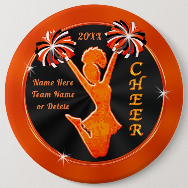 Orangefarbene und schwarze billige Gastgeschenke, Button (Vorderseite)