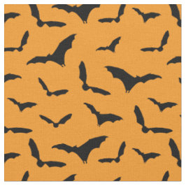 Orangefarbene und schwarze Halloween-Fledermäuse G Stoff