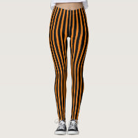 Orangefarbene und schwarze Halloween-Leggings