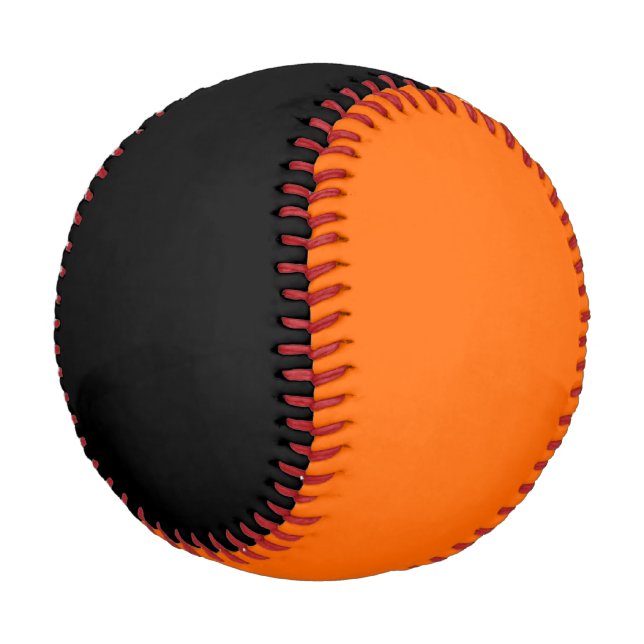 Orangefarbene und schwarze Halloween Themenfarben Baseball (Schrägansicht)