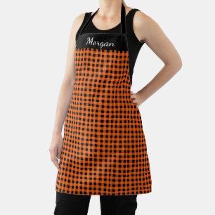 Orangefarbene und schwarze Individuelle Namen Schü Schürze