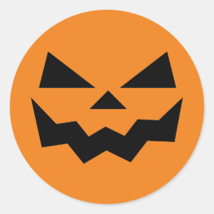 Orangefarbene und schwarze Jack-o-Laternen-Kürbisg Runder Aufkleber