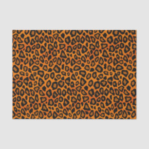 Orangefarbene und schwarze Leoparden Seidenpapier