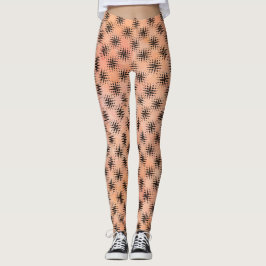 Orangefarbene und schwarze moderne Leggings