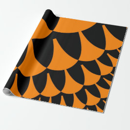 Orangefarbene und schwarze Skala Geschenkpapier