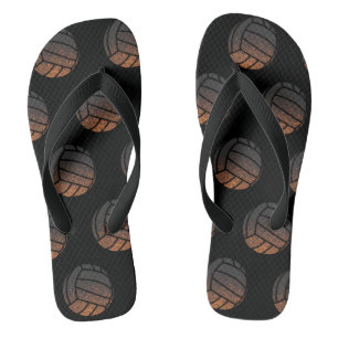 Orangefarbene und schwarze Volleyball Flip Flops