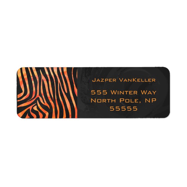 Orangefarbene und schwarze Zebra-Monogramm (Vorne)