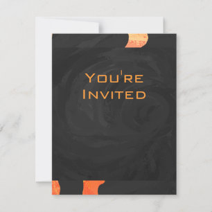Orangefarbene und schwarze Zebra-Monogramm Einladung