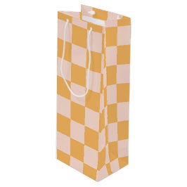 Orangefarbene und ungebleichte Seidenkarton Geschenktüte Für Weinflaschen