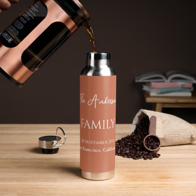 Orangefarbene und weiße, einfach anpassbare Famili Trinkflasche (Kaffee)