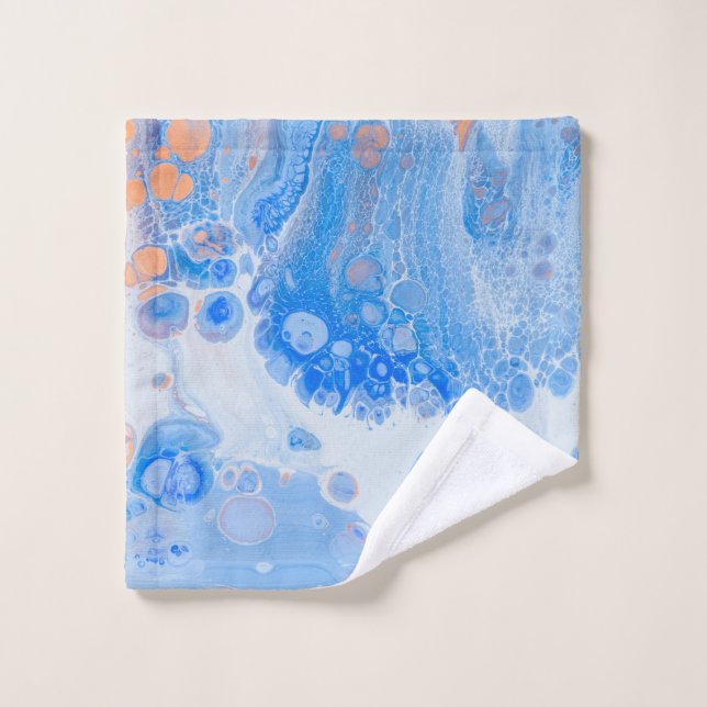 Orangefarbene und weiße Quallen im Wasser Waschlappen (Waschlappen)