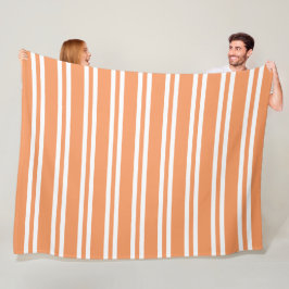 Orangefarbene und weiße Streifen Fleecedecke