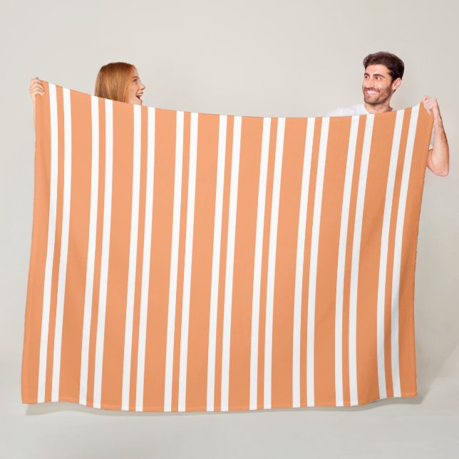 Orangefarbene und weiße Streifen Fleecedecke (Beispiel)