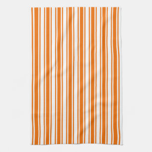 Orangefarbene und weiße Streifen Geschirrtuch
