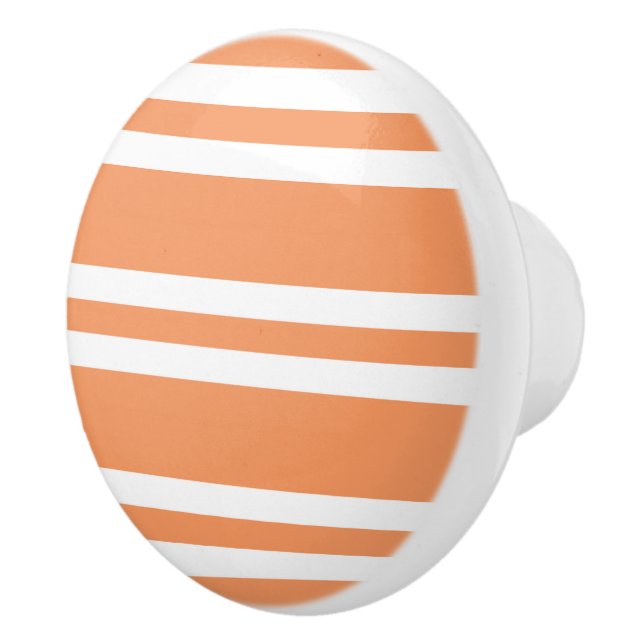 Orangefarbene und weiße Streifen Keramikknauf (Rechts)