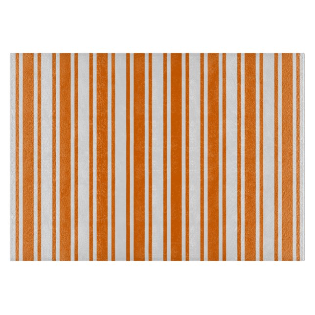 Orangefarbene und weiße Streifen Schneidebrett (Vorderseite)