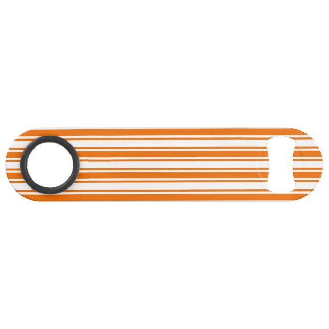 Orangefarbene und weiße Streifen Speed Flaschenöffner (Vorderseite (Horizontal))