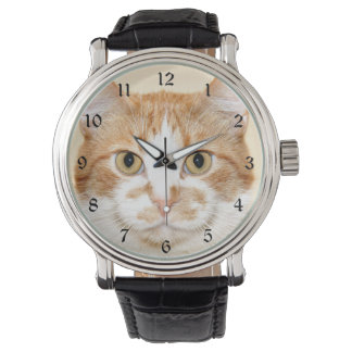 Orangefarbene und weiße Tablette Armbanduhr