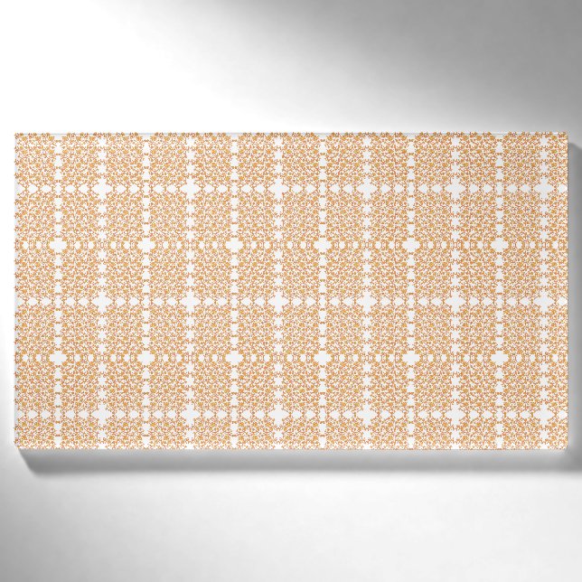 orangefarbene und weiße Tapeten mit Blumenmotiv Namenschild (Vorderseite)