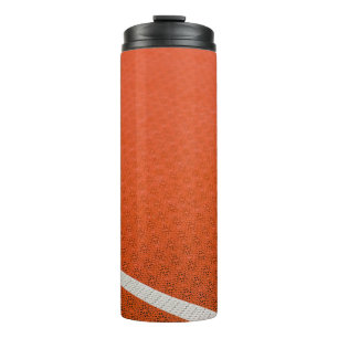 Orangefarbene und weiße Textilien Thermosbecher