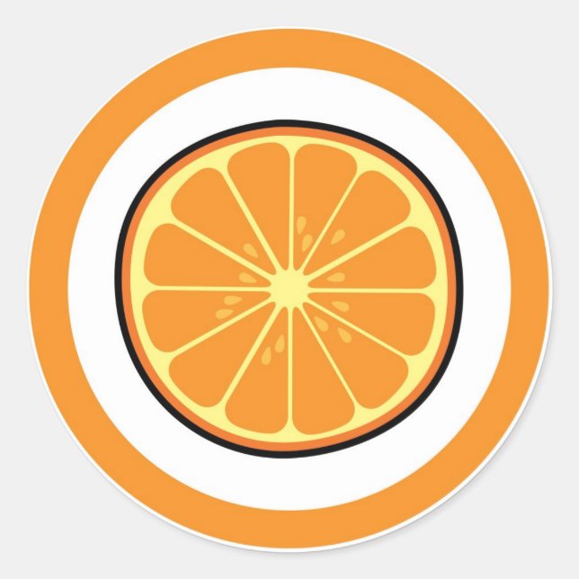 Orangefarbene, visuelle Umkleber Runder Aufkleber (Vorderseite)