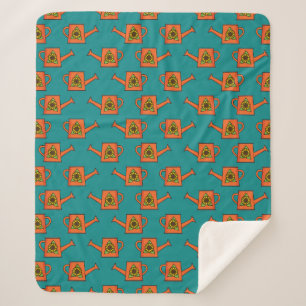 Orangefarbene Wasserdose mit Sonnenblumen Sherpadecke