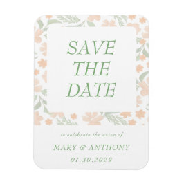 Orangefarbene Wasserfarbe Speichern Sie das Datums Magnet