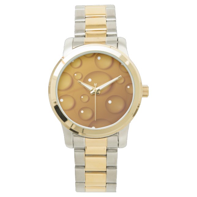 Orangefarbene Wassertropfengewebe Armbanduhr (Vorderseite)