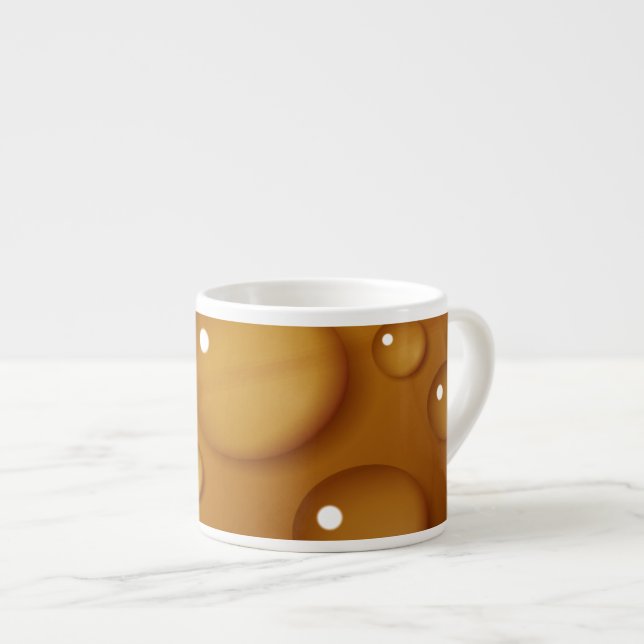 Orangefarbene Wassertropfengewebe Espressotasse (Vorderseite Rechts)