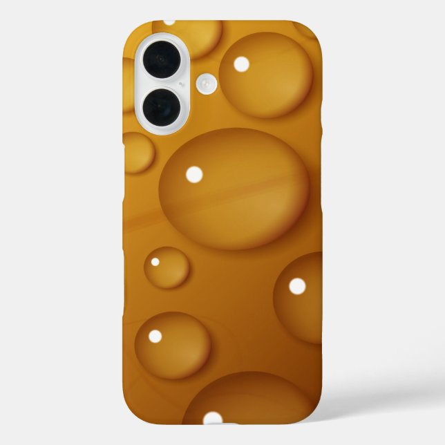Orangefarbene Wassertropfengewebe iPhone 16 Hülle (Rückseite)