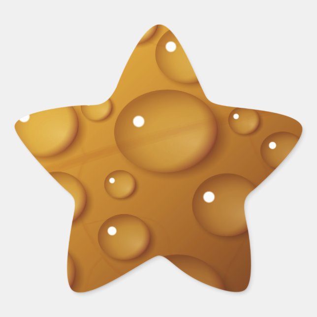 Orangefarbene Wassertropfengewebe Stern-Aufkleber (Vorderseite)