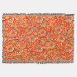 Orangefarbene weiche Blume Decke