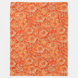 Orangefarbene weiche Blume Fleecedecke
