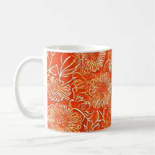 Orangefarbene weiche Blume Kaffeetasse