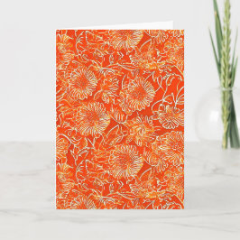 Orangefarbene weiche Blume Karte
