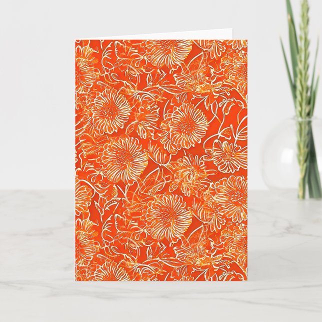 Orangefarbene weiche Blume Karte (Vorderseite)