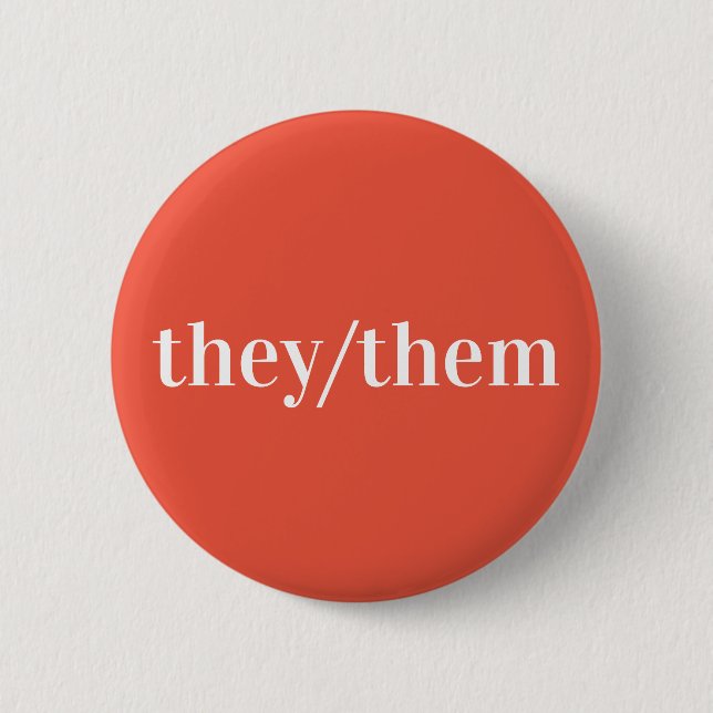 Orangefarbene weiße Pronoun-Taste Button (Vorderseite)