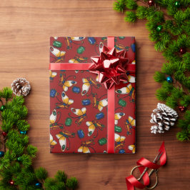 Orangefarbene weiße Schmetterlinge, Smaragd, Sapph Geschenkpapier